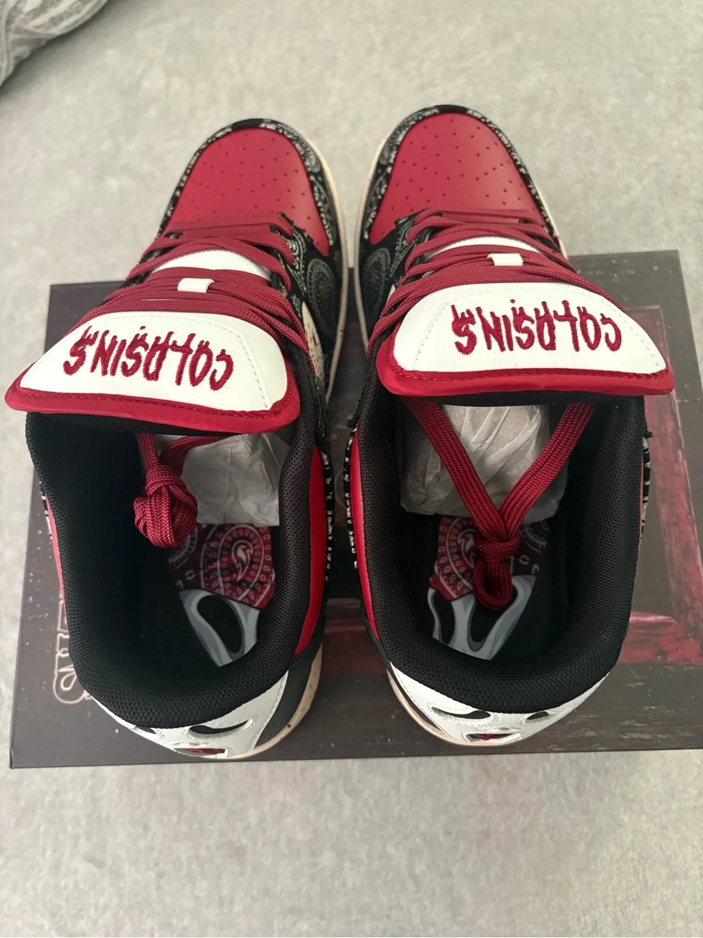 Cold Sins Ghost Face Killers - Black/Red/White Paisley Horror Size 9